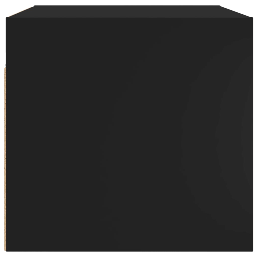Wandschrank mit Glastüren Schwarz 68,5x37x35 cm