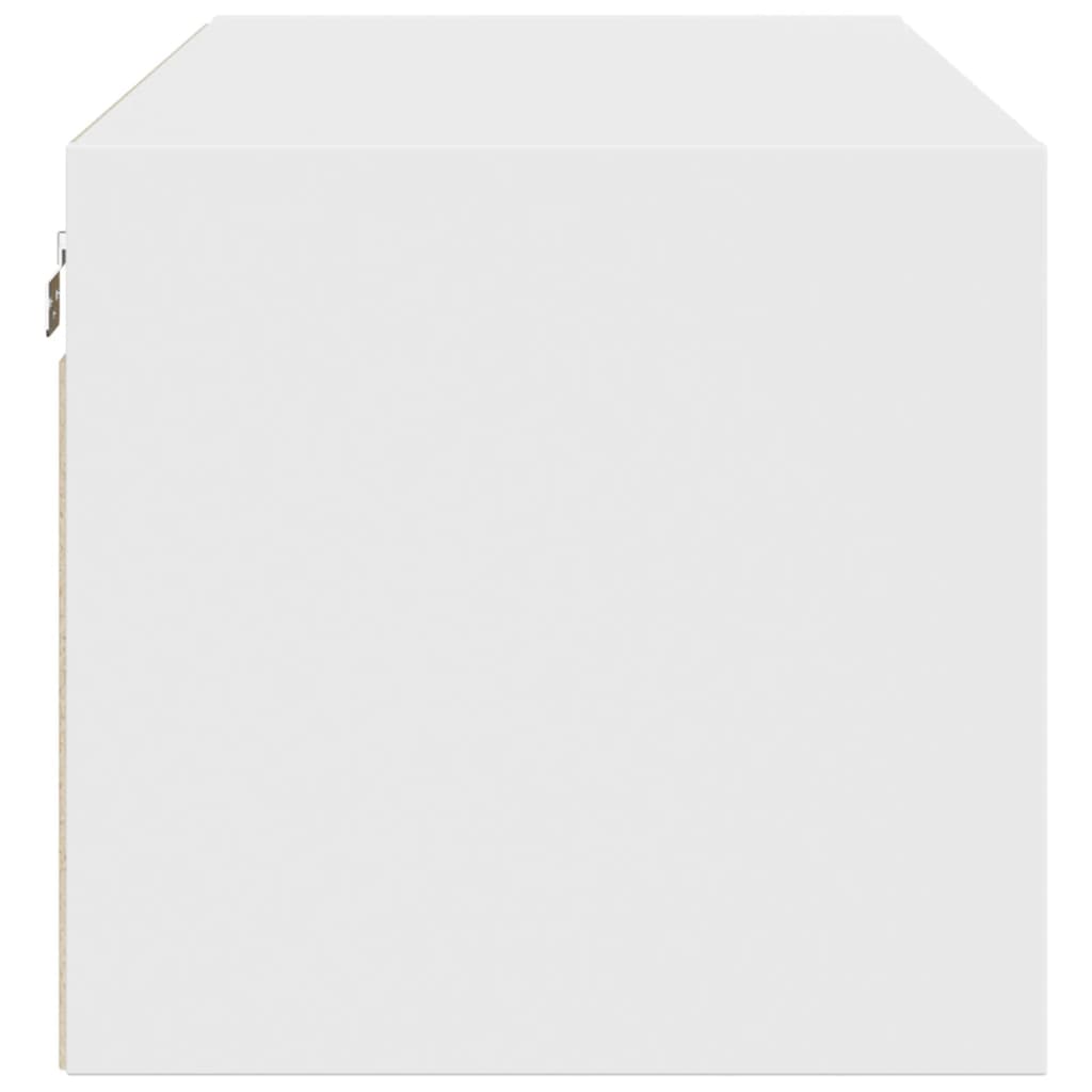 Wandschrank mit Glastüren Weiß 102x37x35 cm
