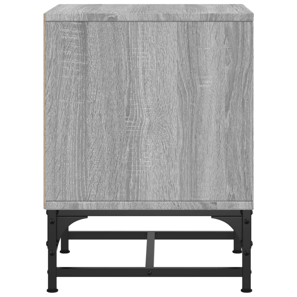 Nachttisch mit Glastür Grau Sonoma 35x37x50 cm