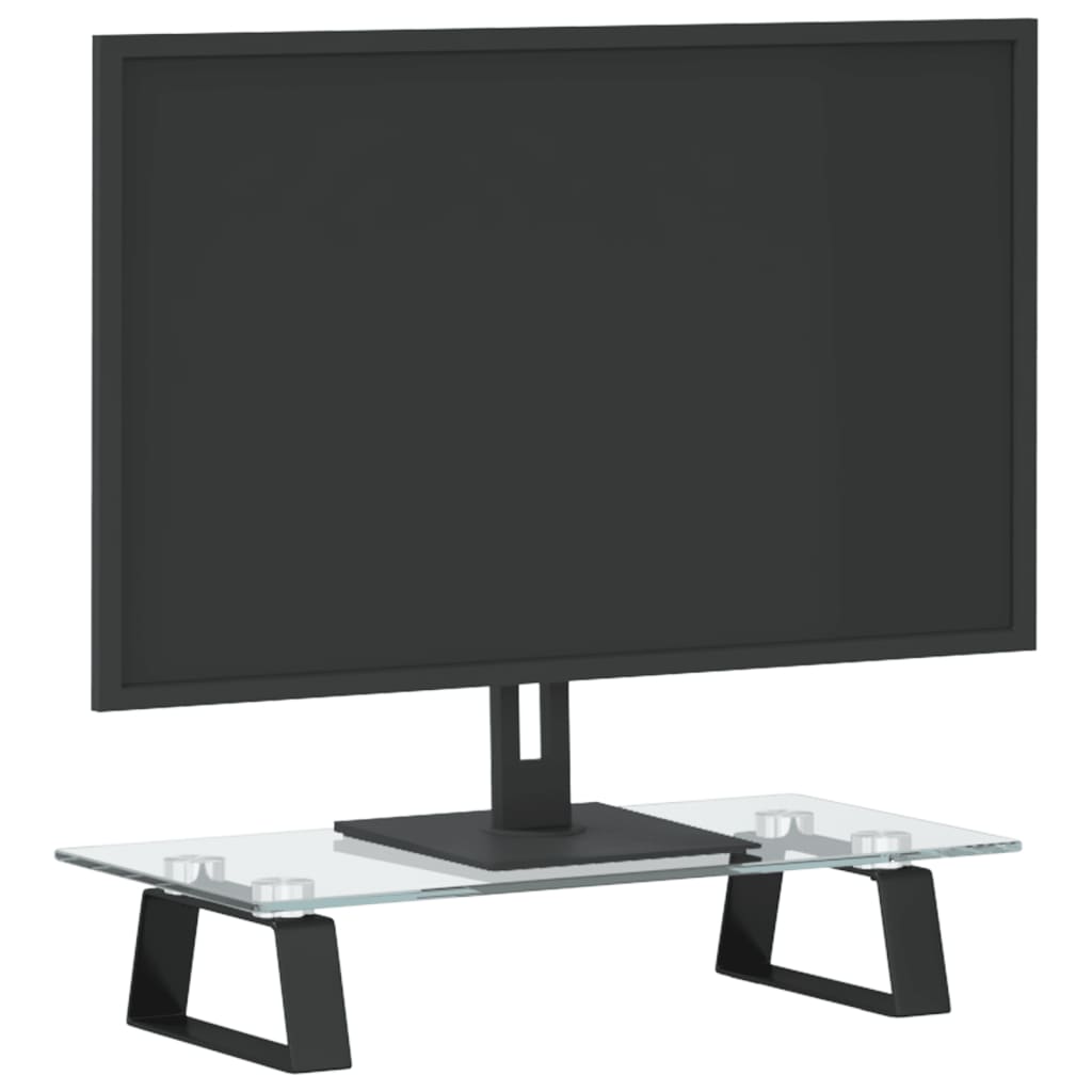 Monitorständer Schwarz 40x20x8 cm Hartglas und Metall