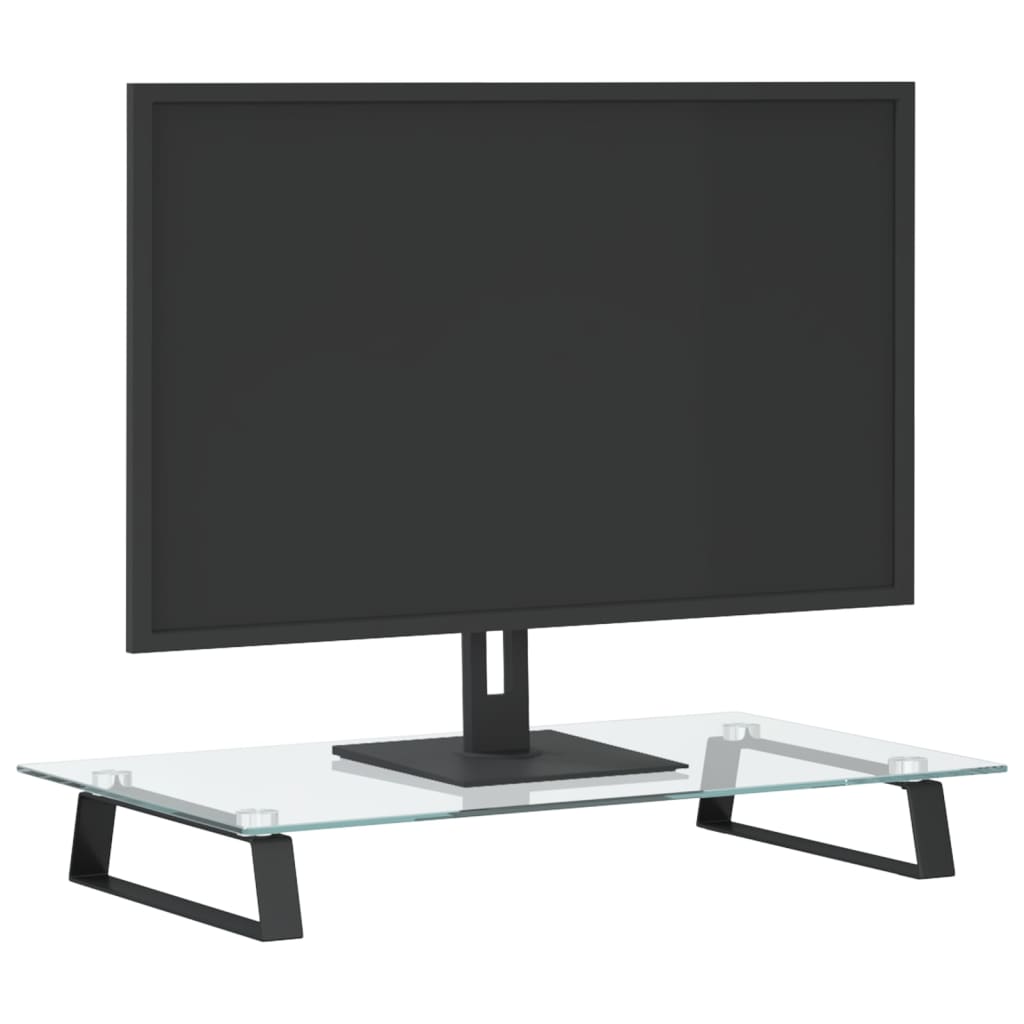 Monitorständer Schwarz 60x35x8 cm Hartglas und Metall