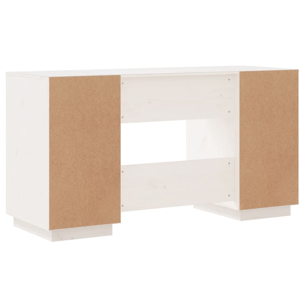Schreibtisch Weiß 140x50x75 cm Massivholz Kiefer