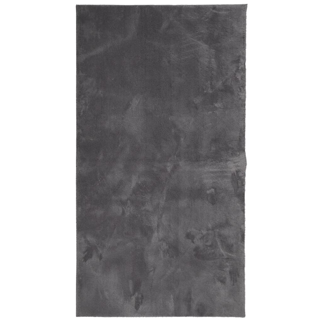 Short pile carpet, soft and washable, anthracite, 80x150 cm
