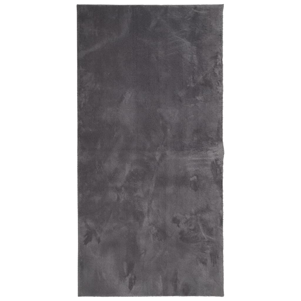 Short pile carpet, soft and washable, anthracite, 100x200 cm