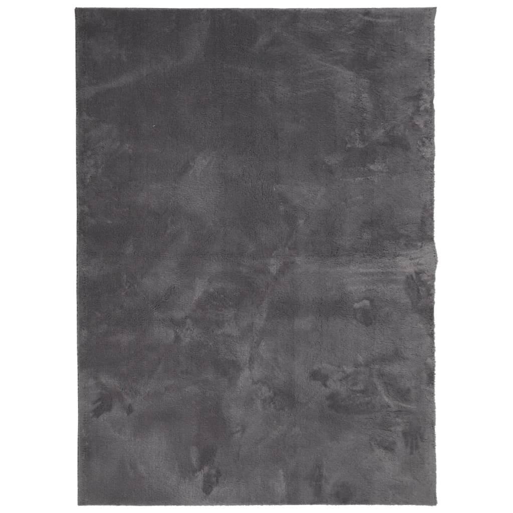 Short pile carpet, soft and washable, anthracite, 140x200 cm