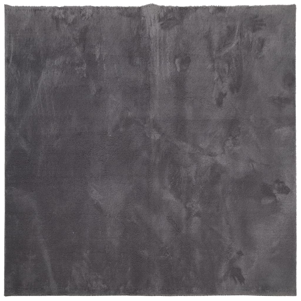 Short pile carpet, soft and washable, anthracite, 160x160 cm