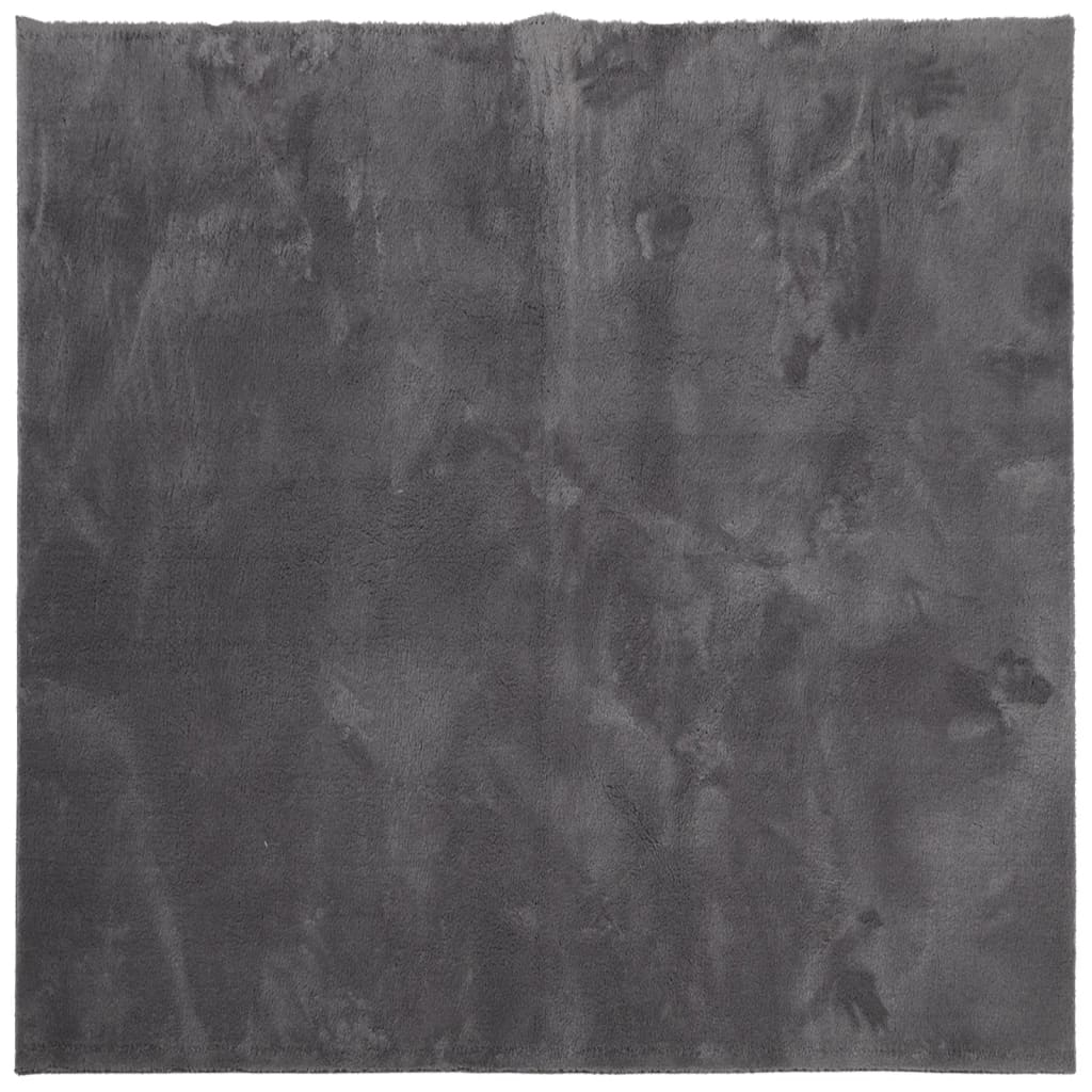 Short pile carpet, soft and washable, anthracite, 200x200 cm