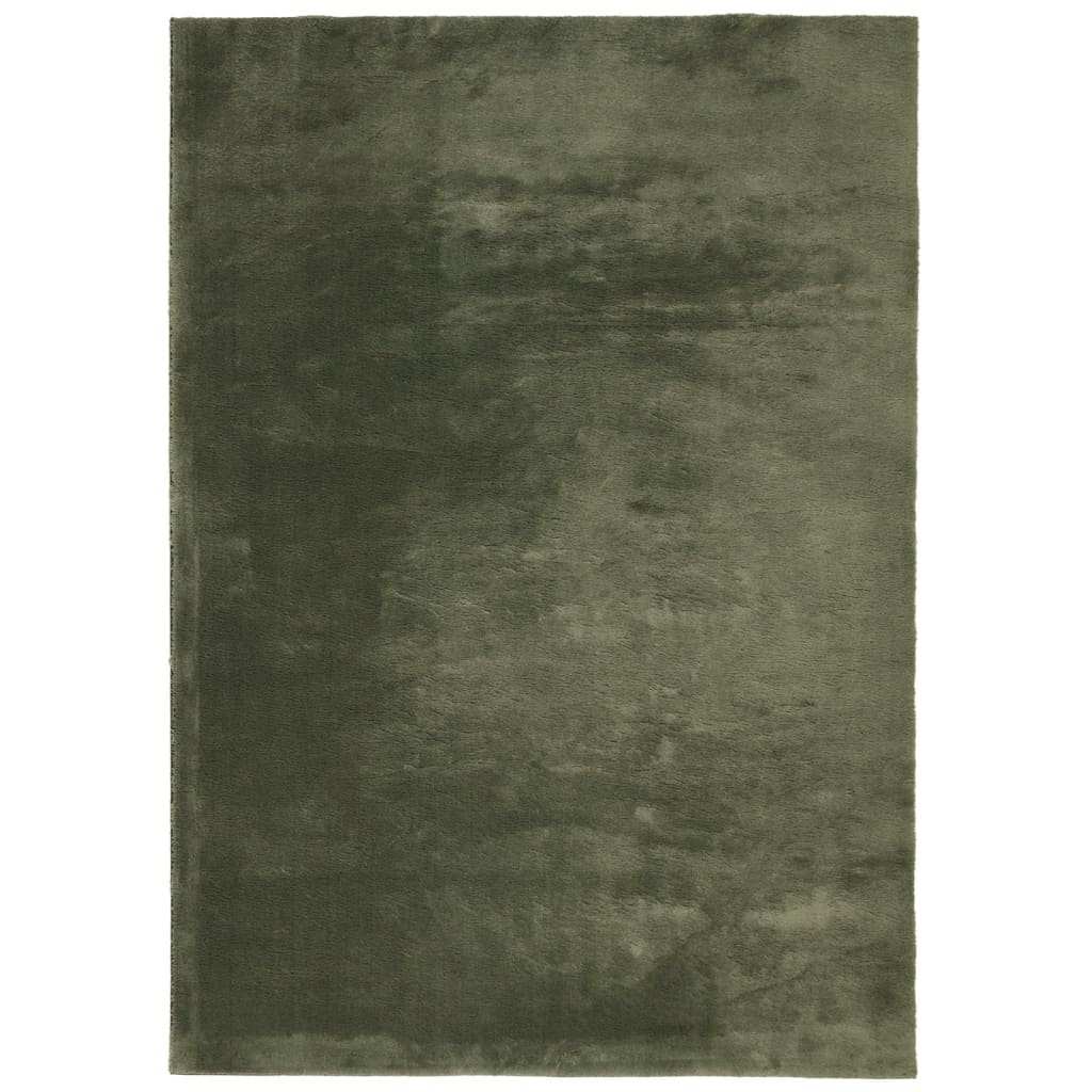 Teppich HUARTE Kurzflor Weich und Waschbar Waldgrün 160x230 cm