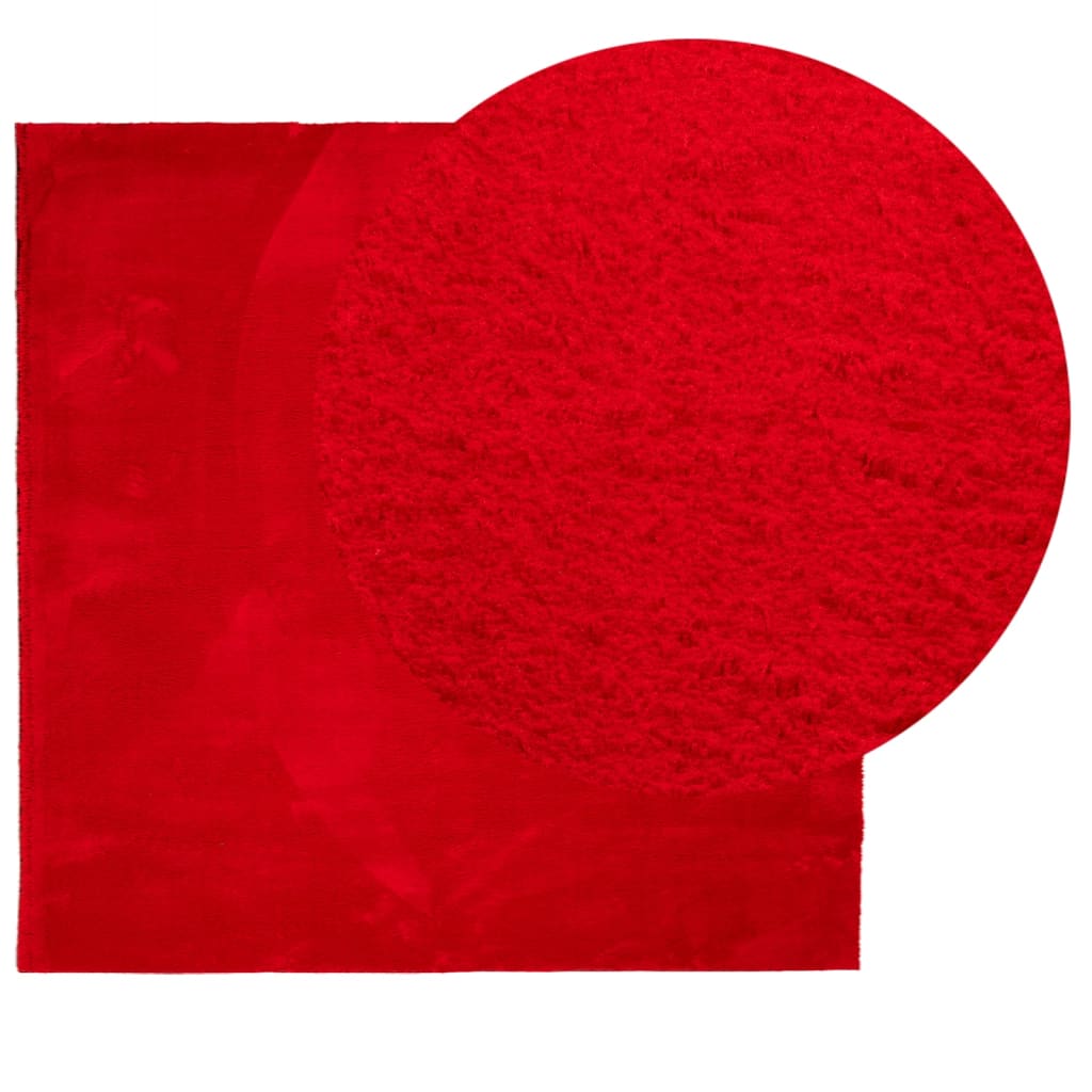 Teppich HUARTE Kurzflor Weich und Waschbar Rot 120x120 cm