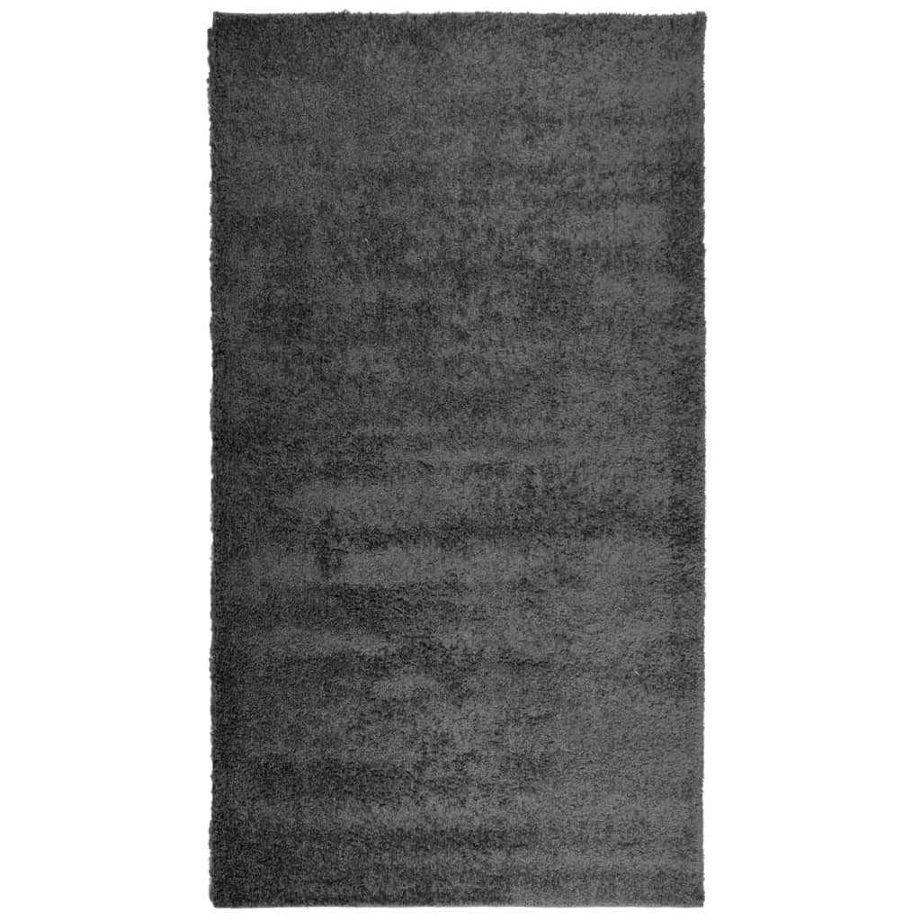 Teppich Shaggy Hochflor Modern Anthrazit 60x110 cm