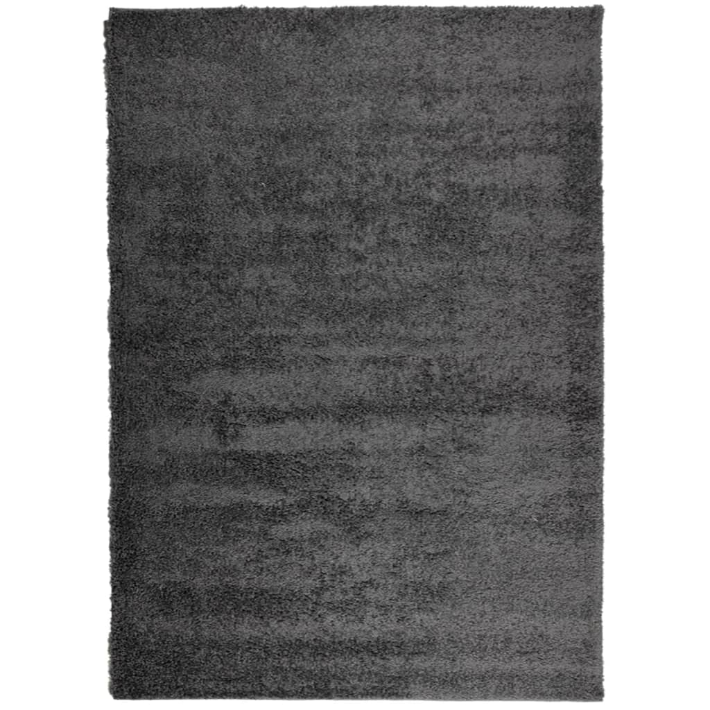 Teppich Shaggy Hochflor Modern Anthrazit 240x340 cm