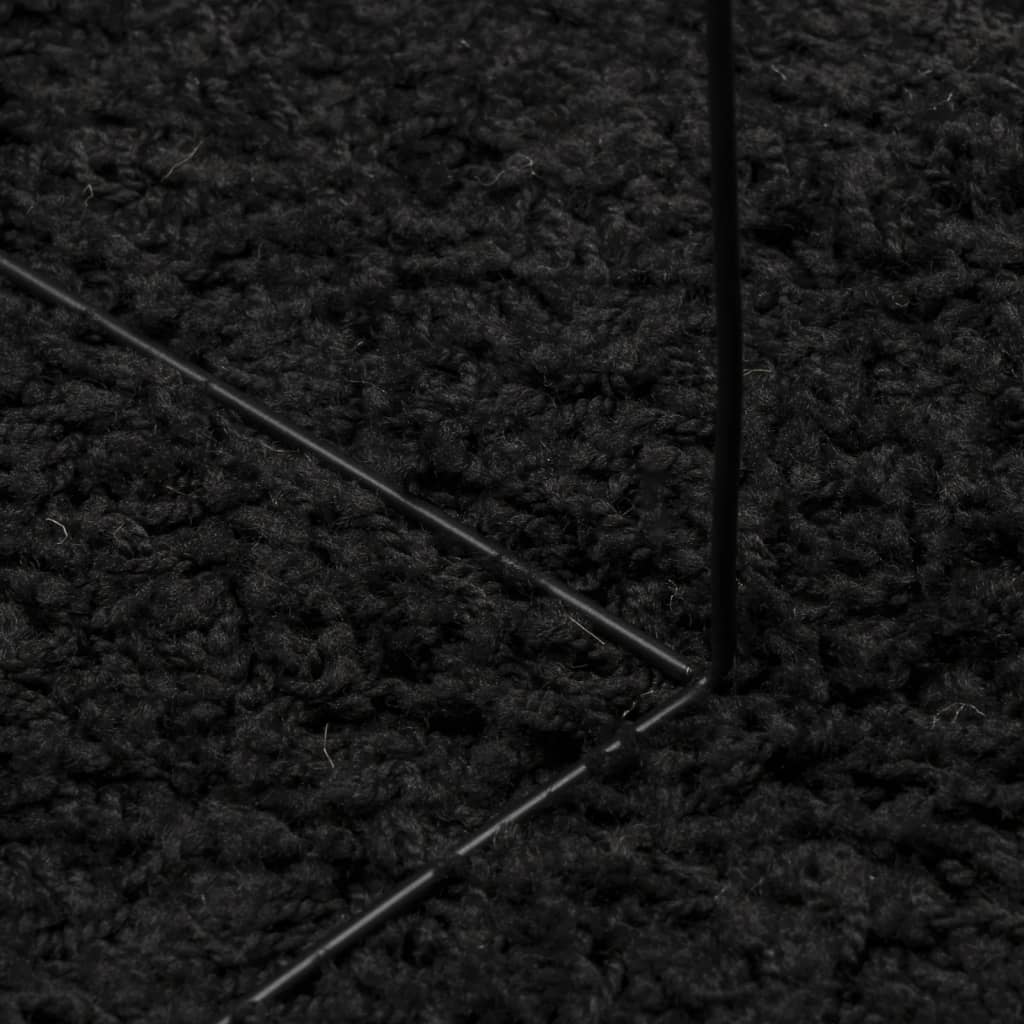 Shaggy-Teppich PAMPLONA Hochflor Modern Schwarz 240x240 cm