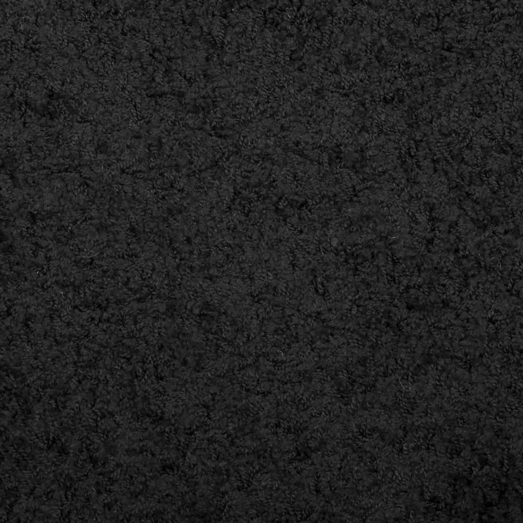Shaggy-Teppich PAMPLONA Hochflor Modern Schwarz Ø 80 cm