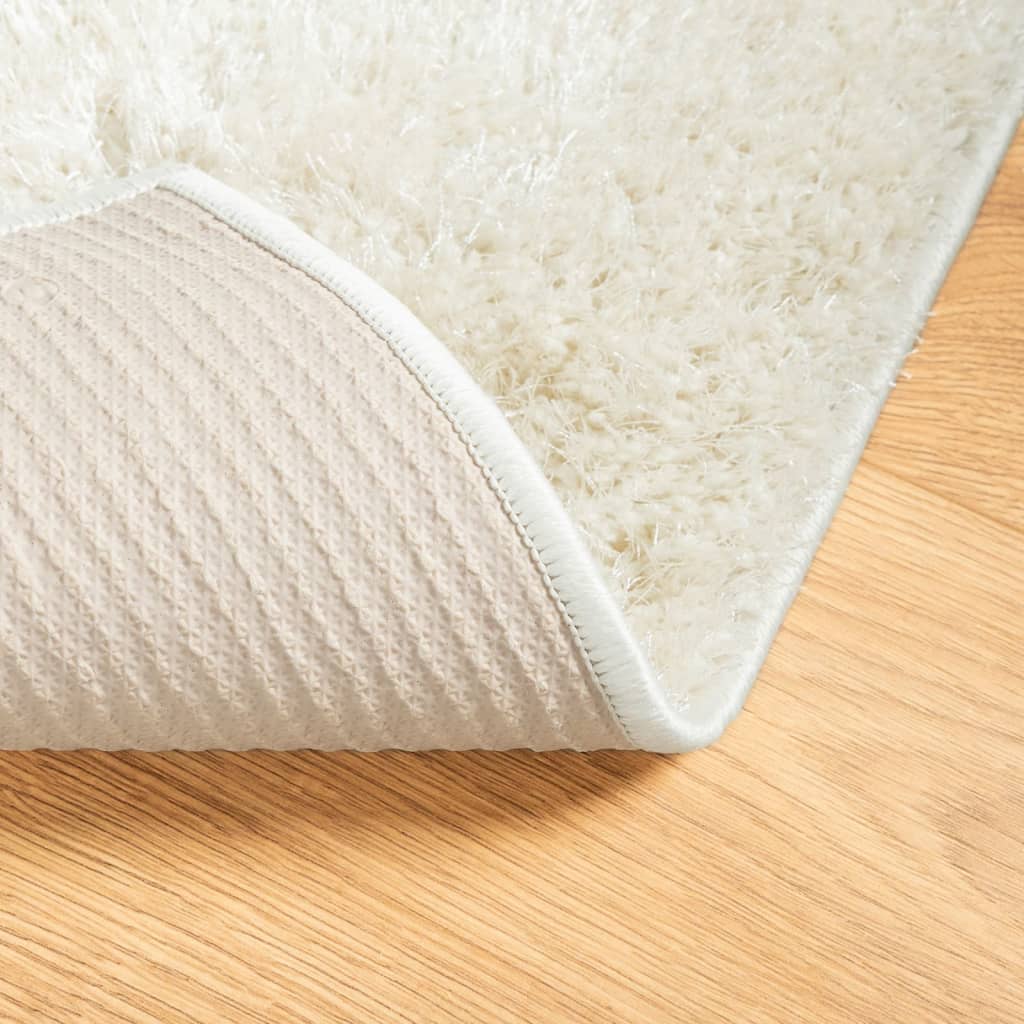 Teppich Hochflor Glänzend Creme 120x170 cm