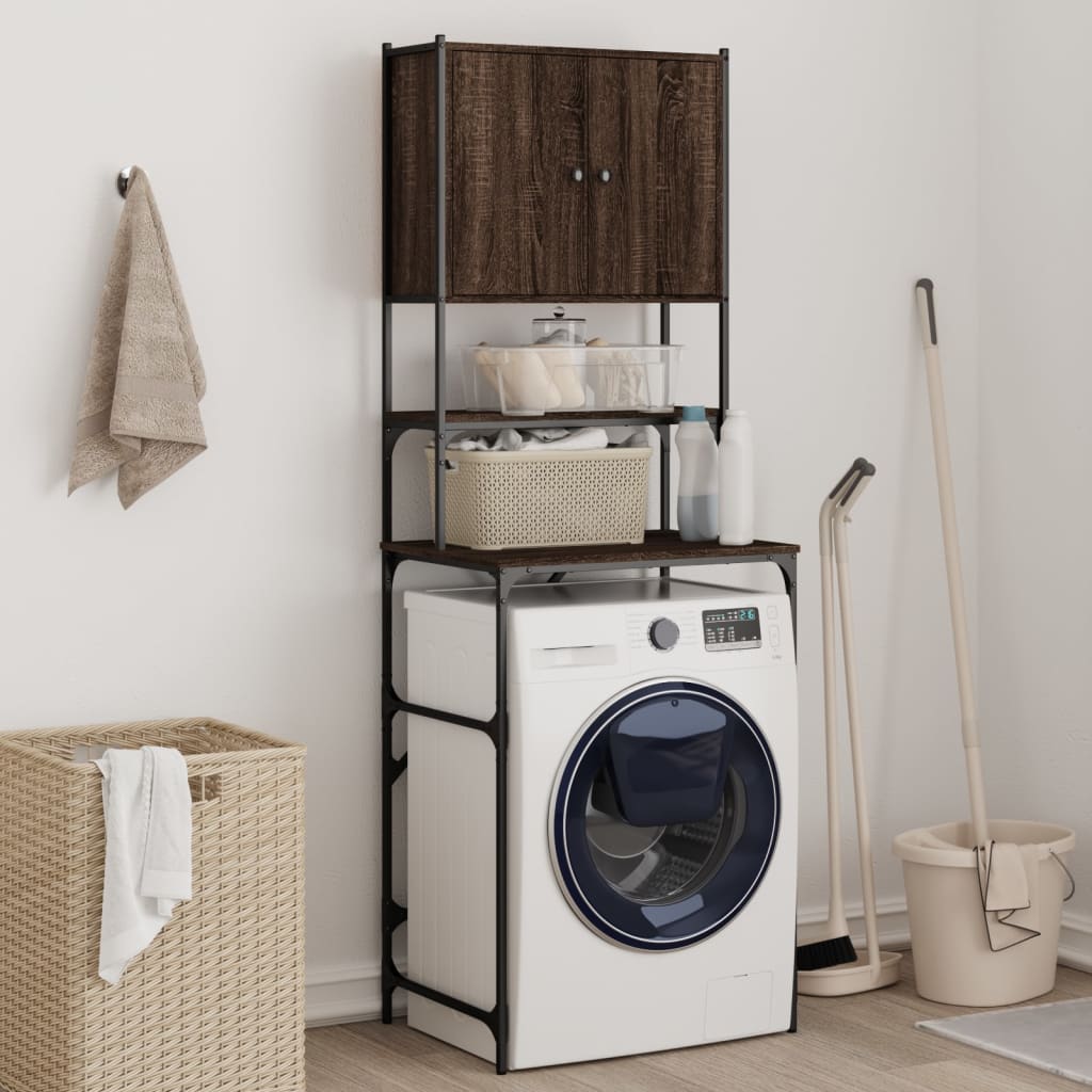 Washing machine cabinet brown oak look 67x48x194 cm