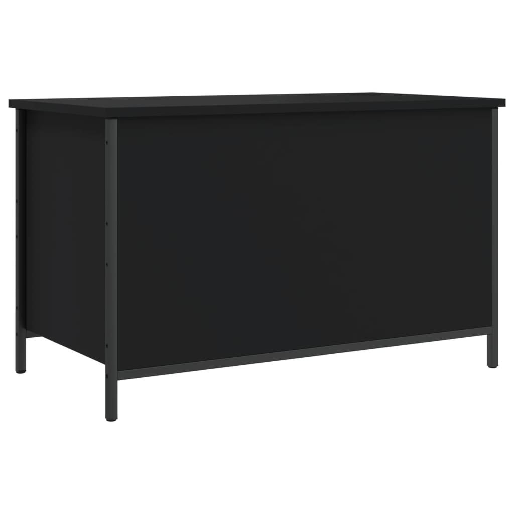 Bench with storage space black 80x42.5x50 cm made of wood