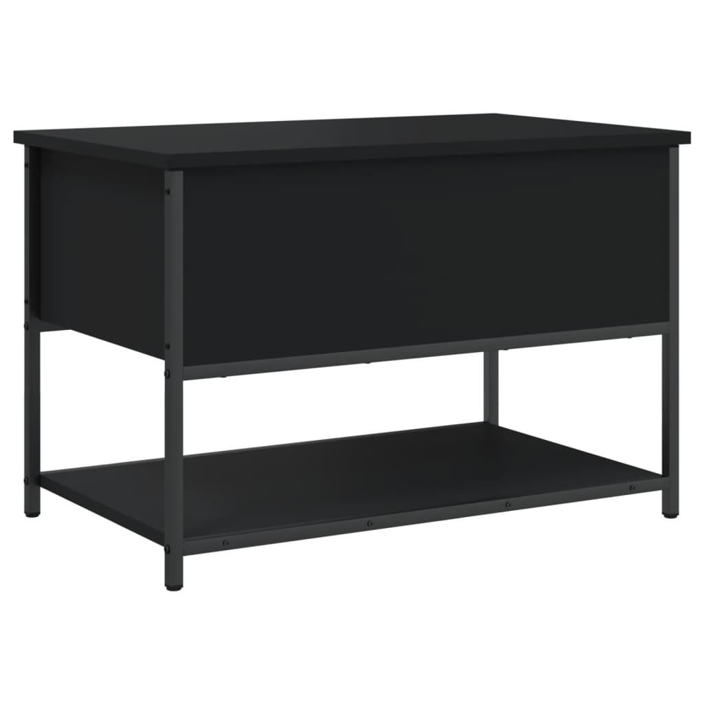 Bench with storage space black 70x42.5x47 cm made of wood
