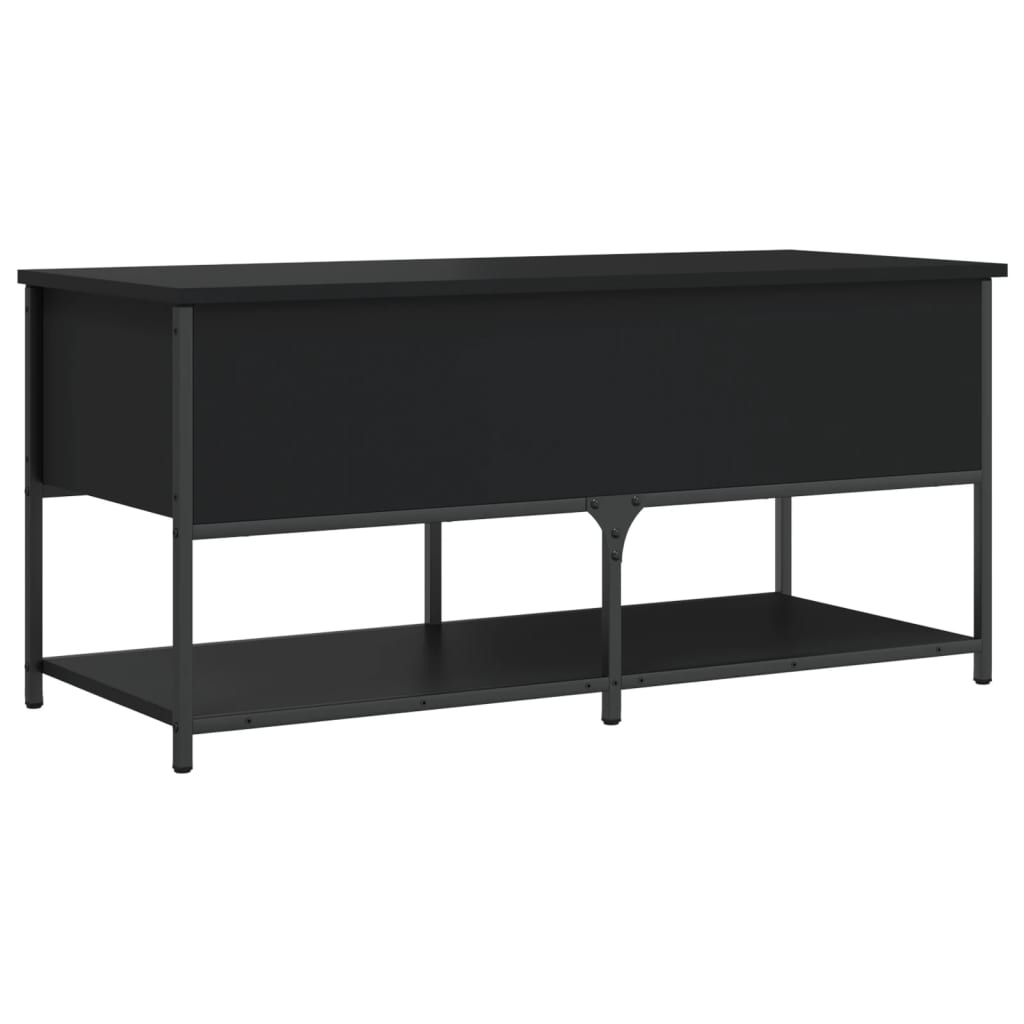 Bench with storage space black 100x42.5x47 cm made of wood