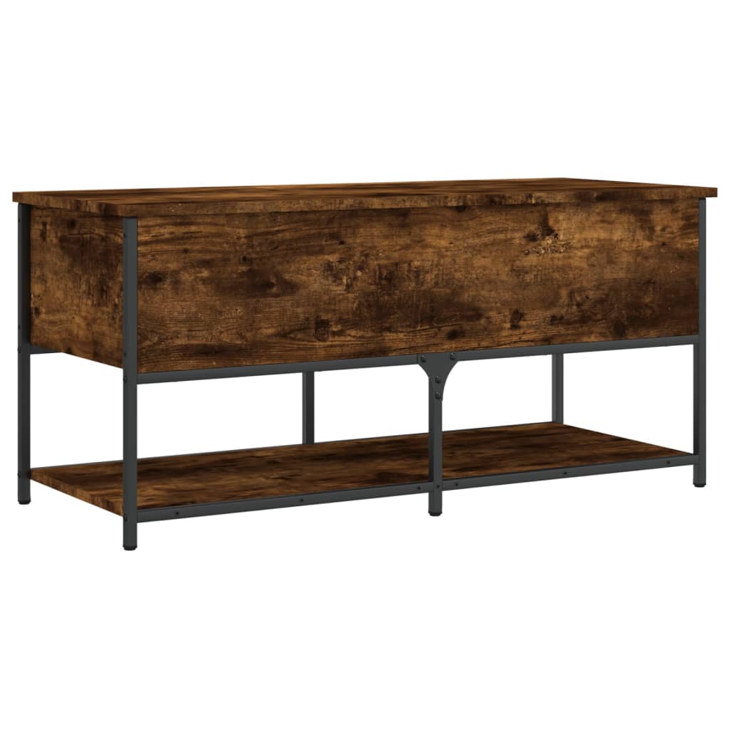Bench with storage space smoked oak 100x42.5x47 cm wood material