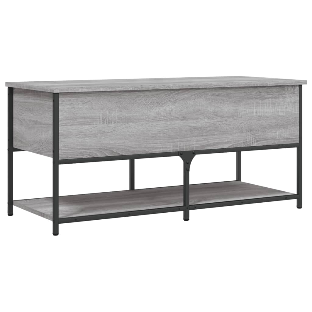Bench with storage space Gray Sonoma 100x42.5x47 cm wood material