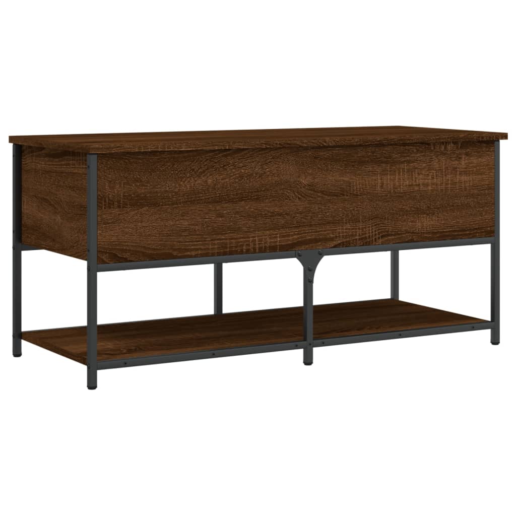 Bench with storage space brown oak look 100x42.5x47 cm