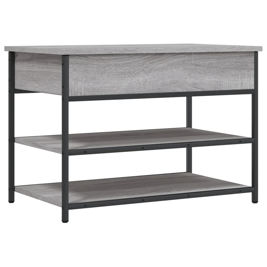 Shoe bench gray Sonoma 70x42.5x50 cm made of wood